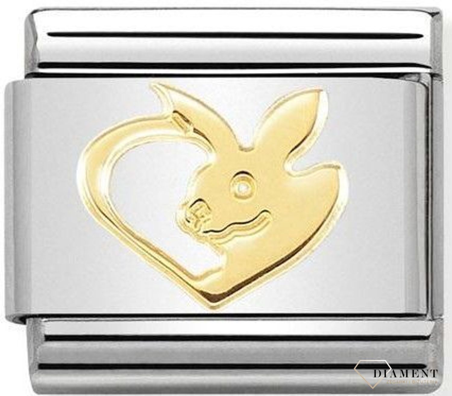 Nomination - Link 18K zawieszka złoto 'Królik w sercu' 030162 50 biżuteria nomination nomination zawieszki nomination baza.jpg